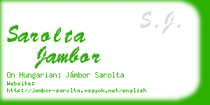 sarolta jambor business card